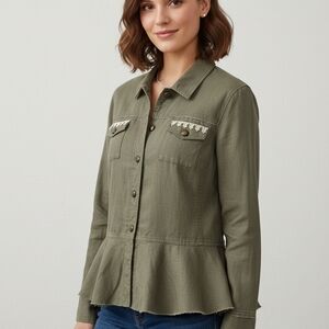 INC International Concepts Khaki Linen Jacket
